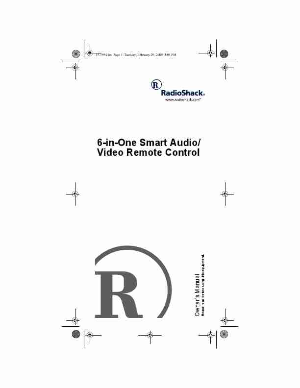 Radio Shack Universal Remote Audio Video Remote Control-page_pdf